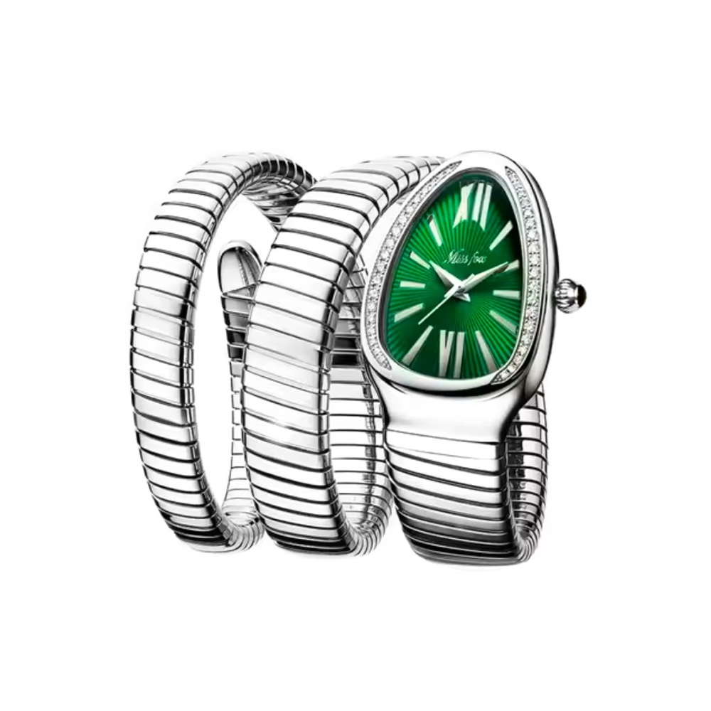 NEW Rocky IV Adrian Balboa Talia Shire Serpentine Snake Watch Green/ Silver Tone